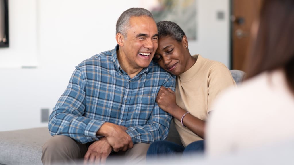 Elderly married couple at therapy
